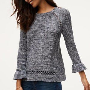 LOFT Marled Ruffle Cuff Sweater